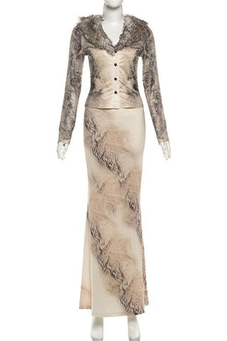 Elegant Button-Down Skirt Set