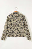 Retro Leopard Seam Detail Button Down Jacket