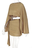 Elegant Wide-Sleeve Skirt Set