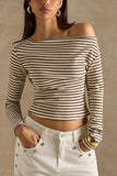 Striped Off-Shoulder T-Shirt