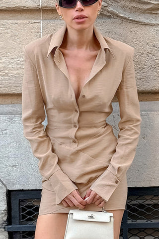 Button-Down Casual Mini Dress