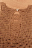 Sleeveless Crochet Dress with Fringe Hem