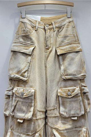 Multi-Pocket Straight Leg Jeans