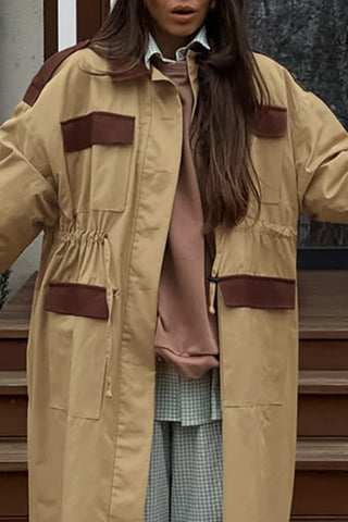 Longline Utility Jacket with Contrast Trim