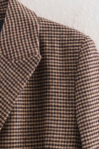 Double-Breasted Houndstooth Blazer