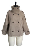 High-Collar Double-Breasted Jacket