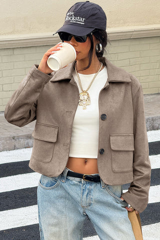 Chic Button-Up Cropped Jacket