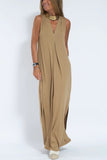 Sleeveless V-Neck Maxi Dress