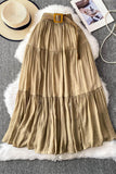 Tiered Maxi Skirt with Belt
