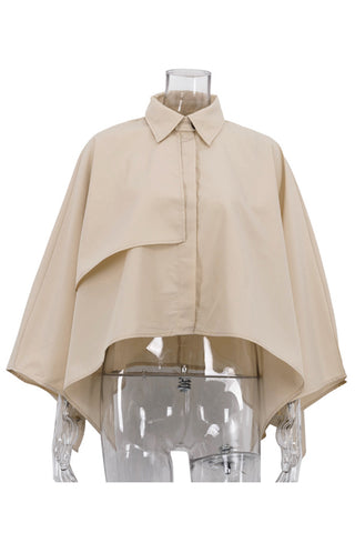 Versatile Oversized Cape Blouse