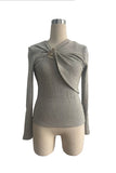 Draped Cut-Out Knot Detail Blouse
