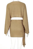 Elegant Wide-Sleeve Skirt Set