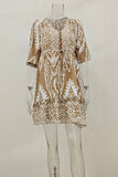 Flowing Printed Casual Dress