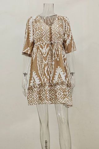 Flowing Printed Casual Dress