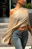 Asymmetric One-Shoulder Knit Top