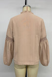 Elegant Pleated Blouse with Lace Detail
