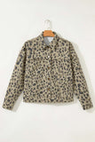 Retro Leopard Seam Detail Button Down Jacket