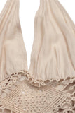 Halter Maxi Dress with Crochet Detail
