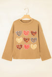 Heart Pattern Casual Sweatshirt
