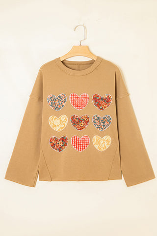 Heart Pattern Casual Sweatshirt