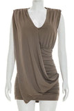 Draped Sleeveless Casual Dress