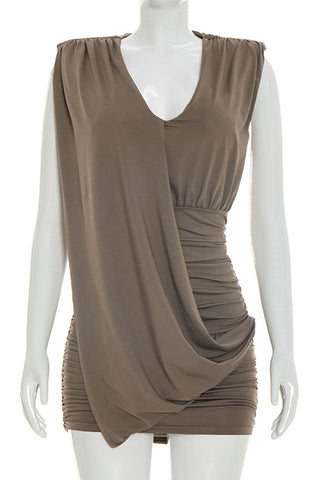 Draped Sleeveless Casual Dress