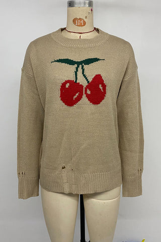 Playful Cherry Knit Sweater