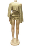Asymmetric Skirt Set with Tie Detail