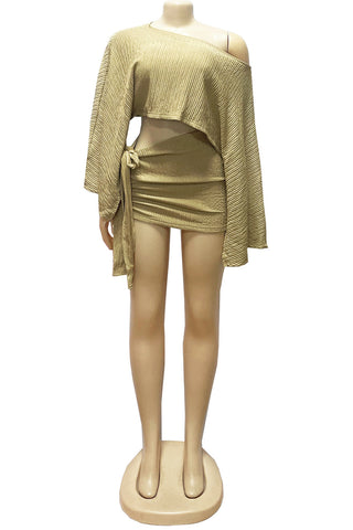 Asymmetric Skirt Set with Tie Detail