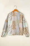 Floral Patchwork Blouse with Button Detail
