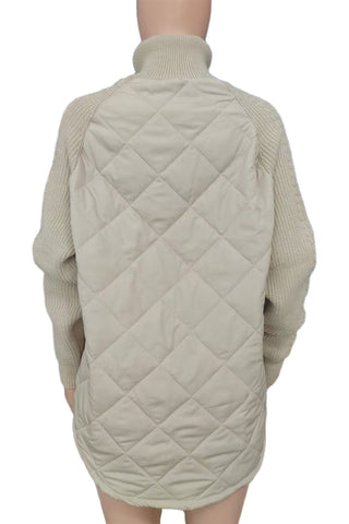 Quilted Textured Sleeve Coat