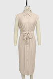 Sleeveless Button-Down Midi Dress
