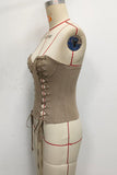 Strapless Lace-Up Corset Top