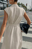 Sleeveless Tie-Waist Casual Dress