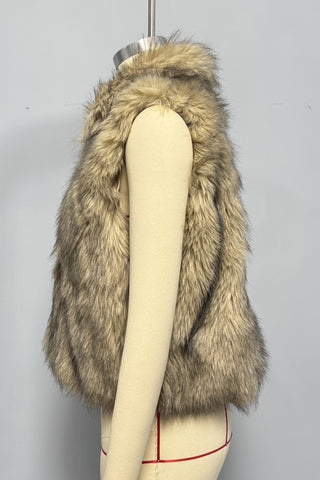 Sleeveless Faux Fur Vest
