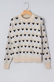 Geometric Heart Print Sweater