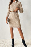 Button-Accent Sweater Dress