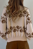 Floral Pattern Knit Sweater