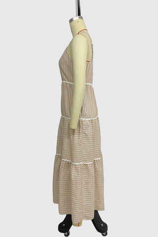 Tiered Button-Front Casual Dress
