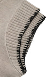 Sleeveless Sweater Vest with Contrast Stitching