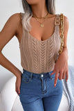 Trendy Patterned Knit Tank Top