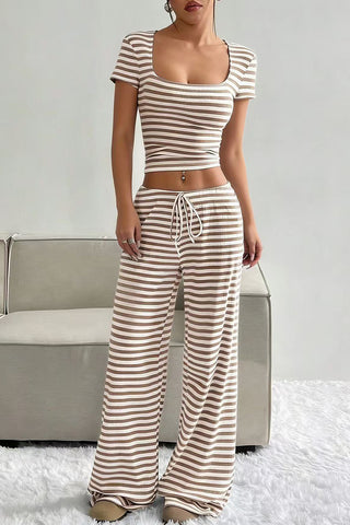 Striped Long-Sleeve Pants Set