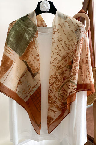 Patterned Scarf with Mixed Prints