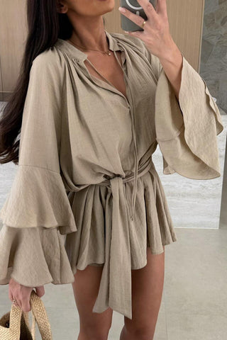 Flowy Tie-Waist Casual Dress
