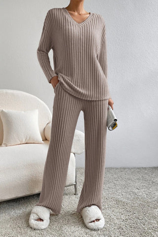Ribbed Knit Lounge Set