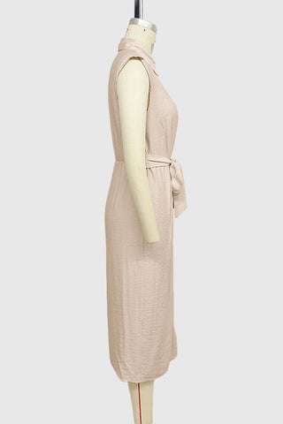 Sleeveless Button-Down Midi Dress