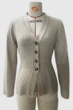 Buttoned Cardigan with Flared Sleeves