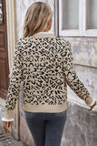 Leopard Print Sweater with Ruffled Cuffs