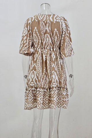 Flowing Printed Casual Dress