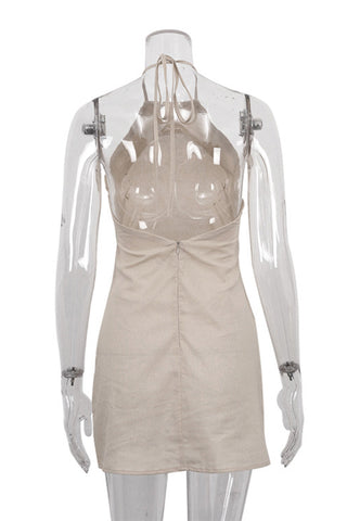 Halter Neck Mini Casual Dress